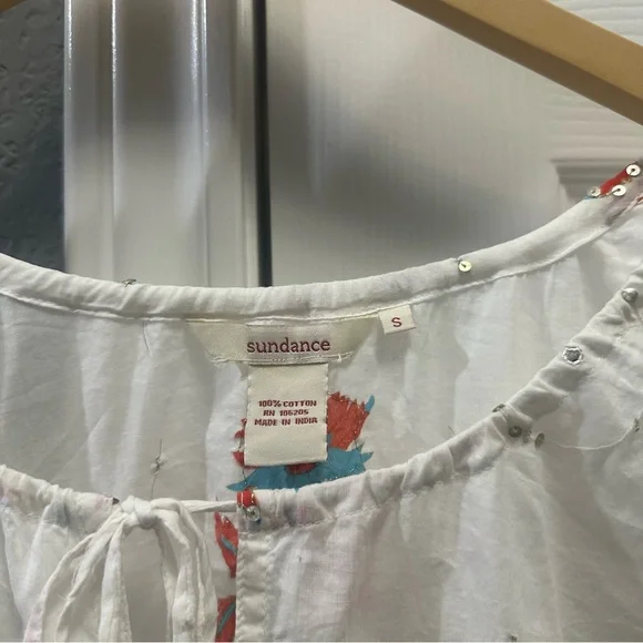 Sundance white embellished peasant tunic dress size small - Picture 3 of 4